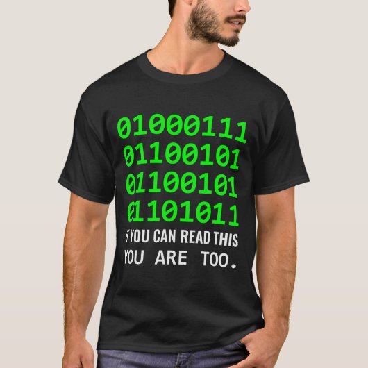 Nerd Computer Binaire Code Softwareontwikkelaar T-shirt (Voorkant)