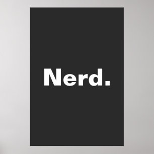 Nerd één woord witte tekst minimalisme grappig ont poster