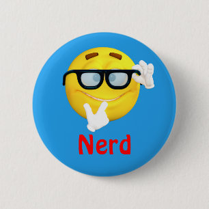 Nerd Emoji Emoticon Cartoon Face Ronde Button 5,7 Cm