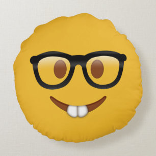 Nerd Emoji  Rond Kussen