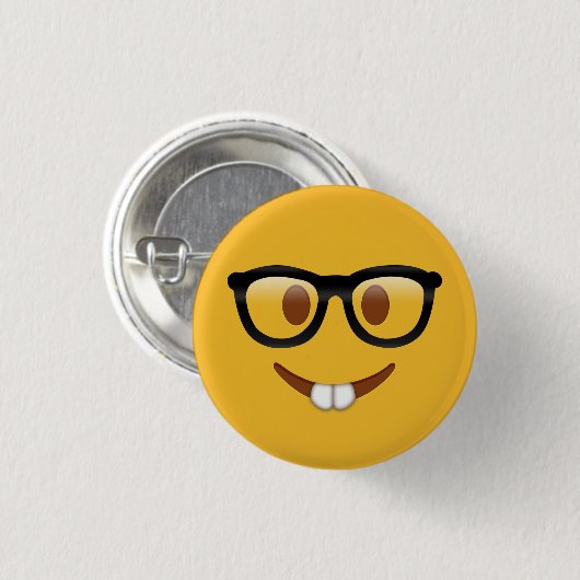 Nerd Emoji Ronde Button 3,2 Cm (Voorkant /achterkant)
