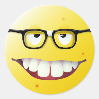 Nerd Face Ronde Sticker