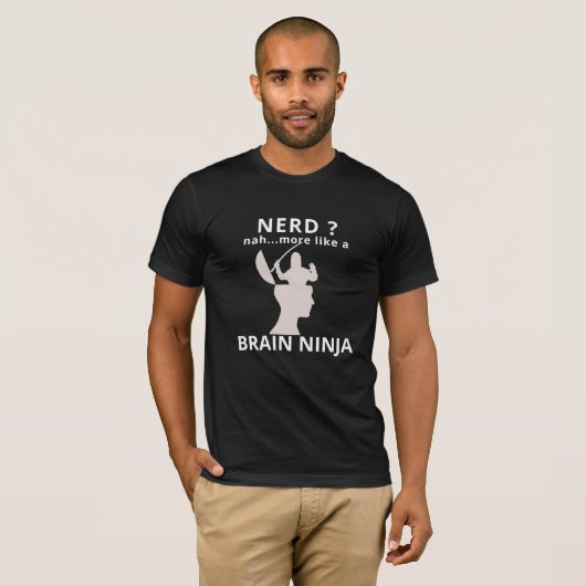 NERD Geek Brain Ninja Grappig T-shirt (Voorkant volledig)