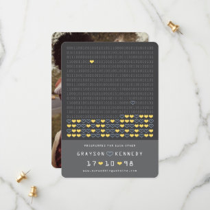 Nerd Geprogrammeerd Voor Liefde Binaire Code Bewaa Save The Date