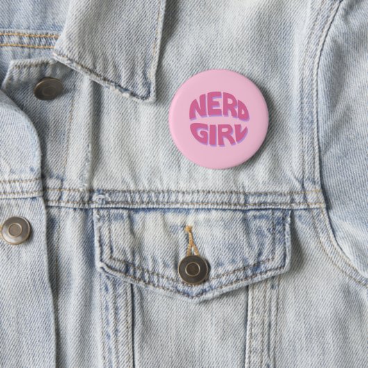Nerd Girl Basic Button (In situ)