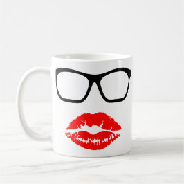 Nerd Glasses en Lipstick Kiss Koffiemok
