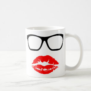 Nerd Glasses en Lipstick Kiss Koffiemok