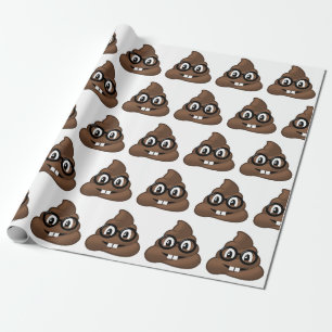 Nerd Glasses Poop Emoji Cadeaupapier