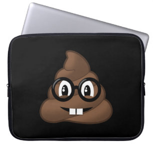 Nerd Glasses Poop Emoji Laptop Sleeve