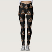 Nerd Glasses Poop Emoji Leggings (Voorkant)