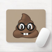 Nerd Glasses Poop Emoji Muismat (Met muis)