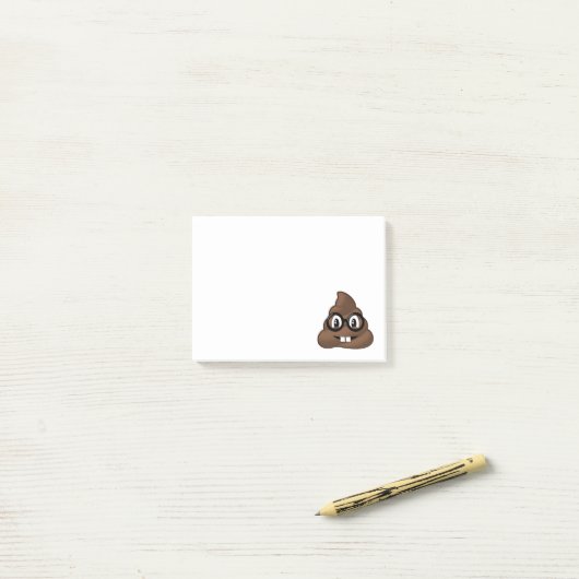 Nerd Glasses Poop Emoji Post-it® Notes (Op bureau)