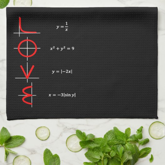 Nerd Humor | Wiskunde en Science Geek Love Graph Theedoek (Gevouwen)