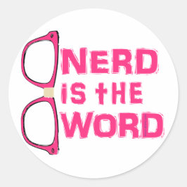 Nerd is het woord ronde sticker