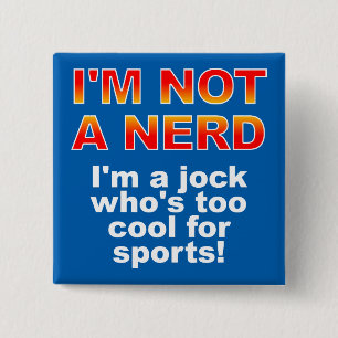 Nerd Jock Grappige Knop Speldje Speld