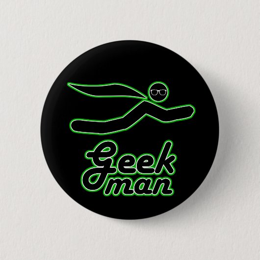 Nerd Man Ronde Button 5,7 Cm (Voorkant)
