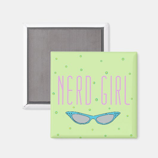 Nerd Meisje locker magneet (Voorkant / Achterkant)