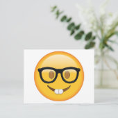 Nerd met bril - Emoji Briefkaart (Staand voorkant)