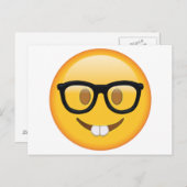 Nerd met bril - Emoji Briefkaart (Voorkant / Achterkant)