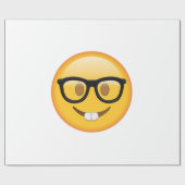 Nerd met bril - Emoji Cadeaupapier (Vlak)
