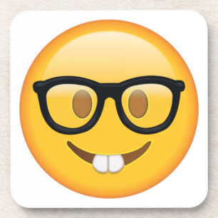 Nerd met bril - Emoji Onderzetter