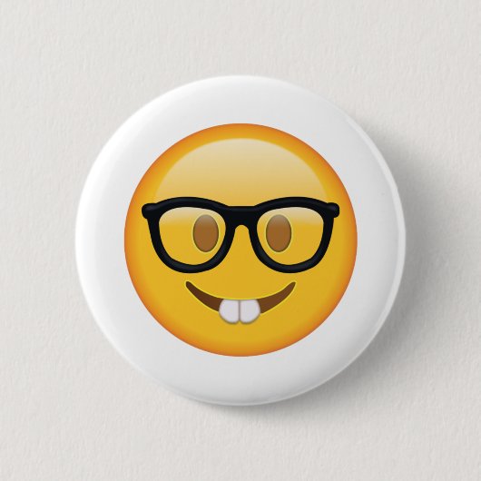 Nerd met bril - Emoji Ronde Button 5,7 Cm (Voorkant)