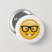 Nerd met bril - Emoji Ronde Button 5,7 Cm (Voorkant /achterkant)