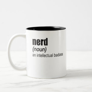 Nerd (Noun) een Intellectuele Badas Tweekleurige Koffiemok
