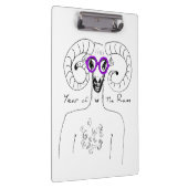 Nerd Ram Aries Chinese Astrology Zodiac Clipboard Klembord (Rechts)