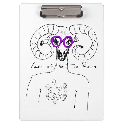 Nerd Ram Aries Chinese Astrology Zodiac Clipboard Klembord (Voorkant)