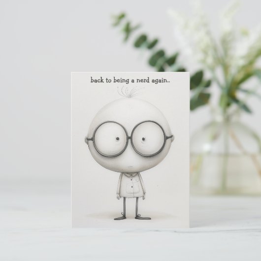 Nerd Student Briefkaart (Staand voorkant)