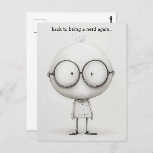 Nerd Student Briefkaart (Voorkant / Achterkant)