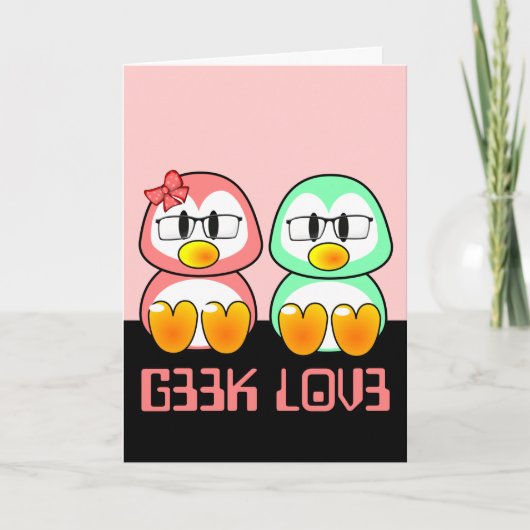 Nerd Valentijn: De computer Geek Leet spreekt Feestdagen Kaart (Voorkant)