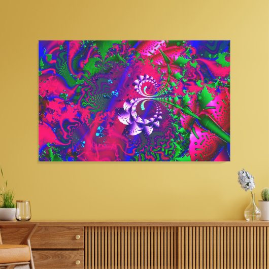 Nerdberries Psychedelic Fractal Canvas Afdruk (Insitu (Woonkamer))