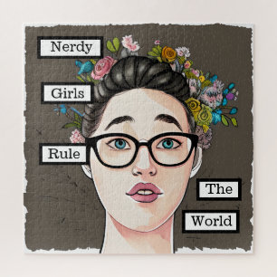 Nerdmeisjes regeren de wereld legpuzzel