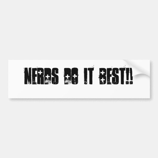 Nerds doen het best! bumpersticker (Voorkant)