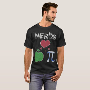 Nerds Love Apple Pi Symbol Wiskunde Teacher T-Shir T-shirt