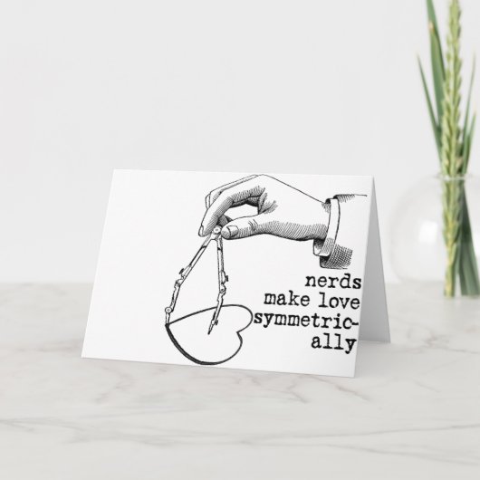 Nerds Make Love Symmetrically Feestdagen Kaart (Voorkant)