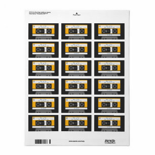 Nerdy 1980's Cassettebandje Gift Labels Stickers