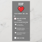 Nerdy 8-bits Bride & Groom RSVP Menu (Voorkant)