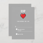 Nerdy 8 bits coeur rsvp (Devant / Derrière)