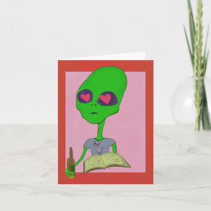 Nerdy Alien in Love Valentijnsdag Kaart