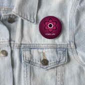 Nerdy Atomic Button, Roze Ronde Button 5,7 Cm (In situ)