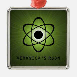 Nerdy Atomic Door Hanger Ornament, groen Metalen Ornament