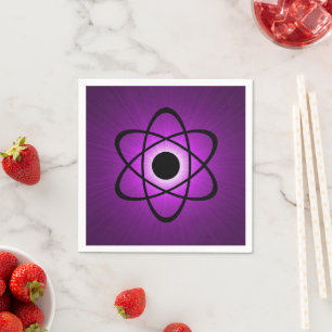 Nerdy Atomic Paper Napkins, Paars Servet