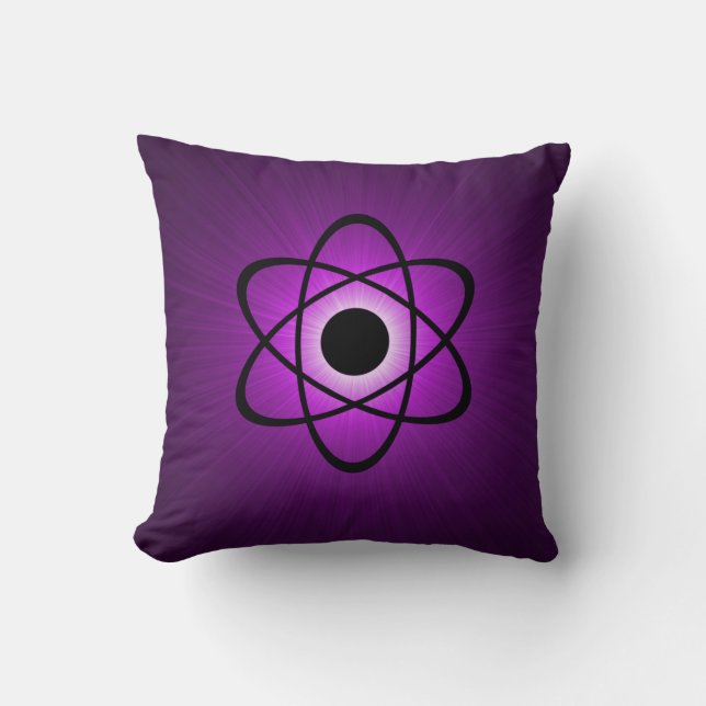 Nerdy Atomic Pillow, Paars Kussen (Voorkant)