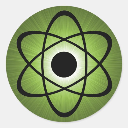 Nerdy Atomic Stickers, groen Ronde Sticker (Voorkant)