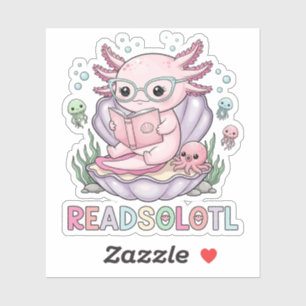 Nerdy Axolotl Leesboek Sticker