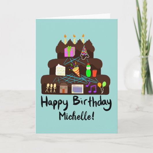 Nerdy Birthday Neural Network Kaart (Voorkant)