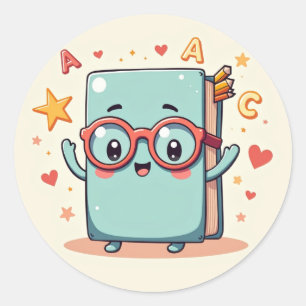 Nerdy Book Buddy – Autocollant de livre Kawaii